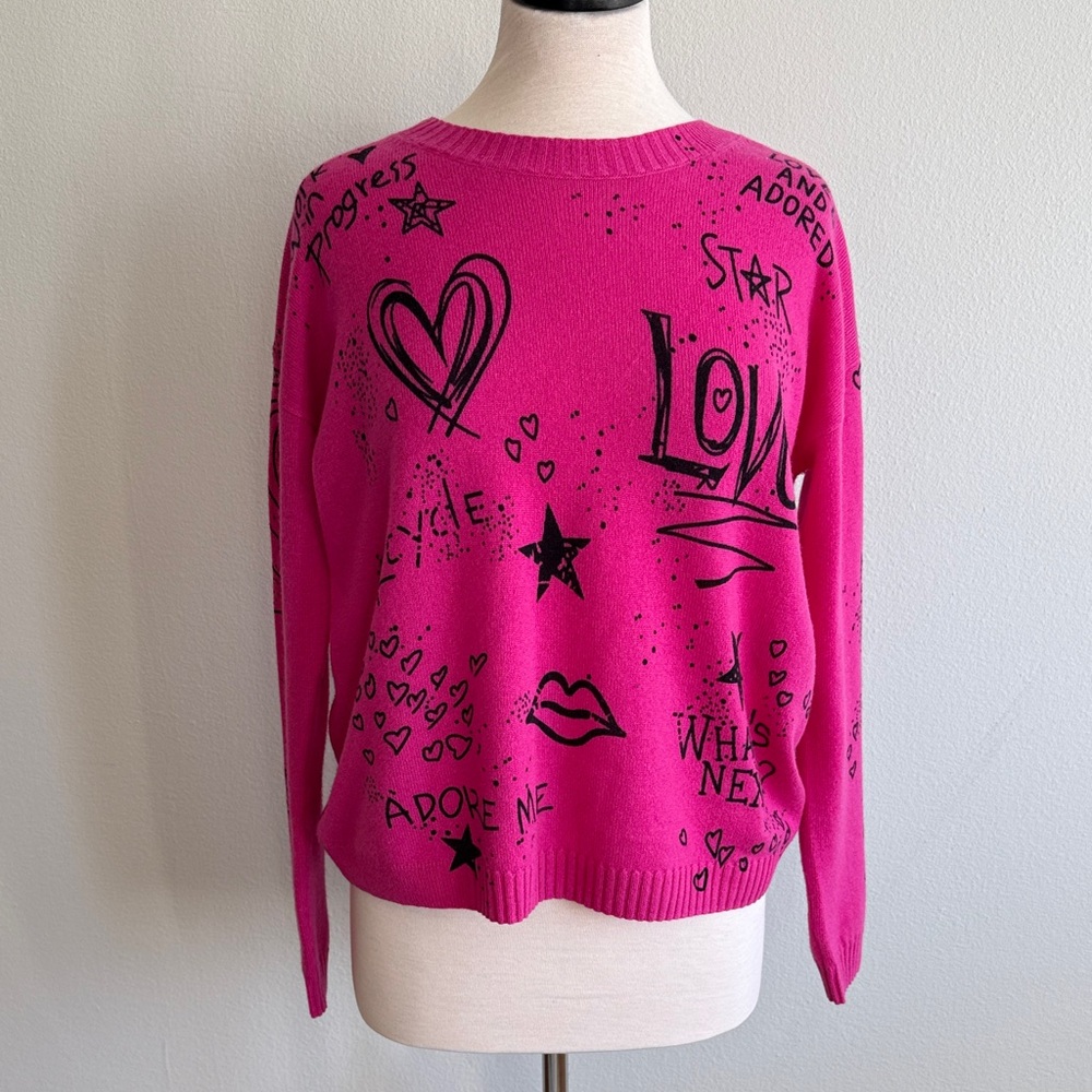 Pink Graphic Cashmere Sweater
